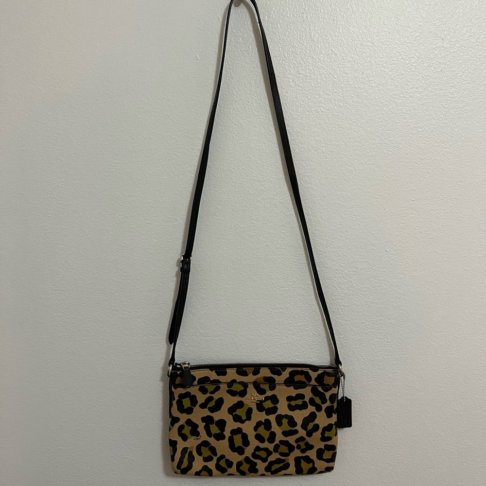 Coach leopard crossbody bag